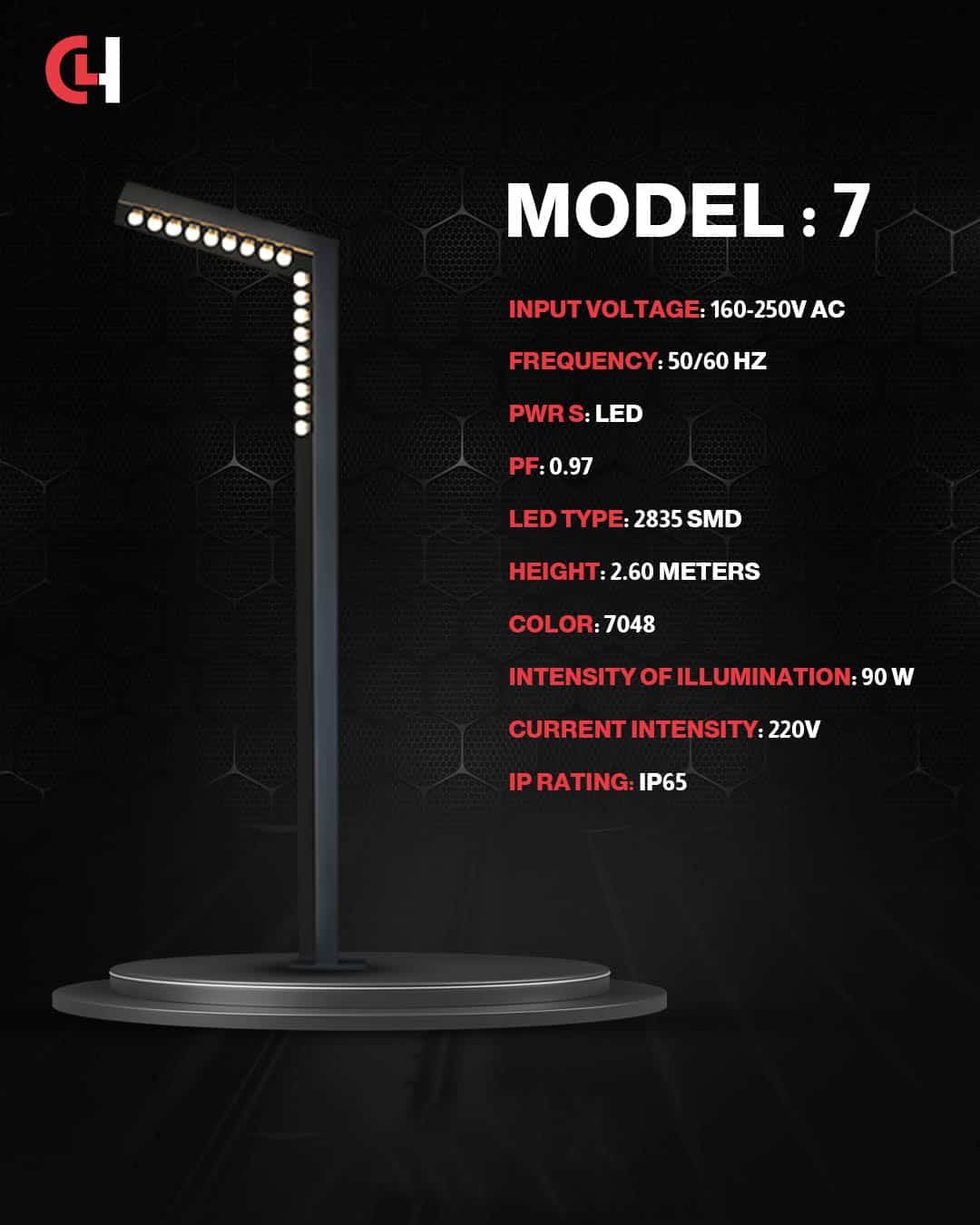 7 City Lights Hub | المورد الرائد للإضاءة في مصر - عمود اضاءة حدائق معدن CLH